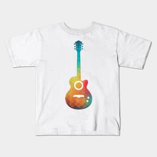 Rainbow electric guitar silhouette Kids T-Shirt